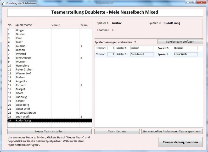 Erstellen von Teams