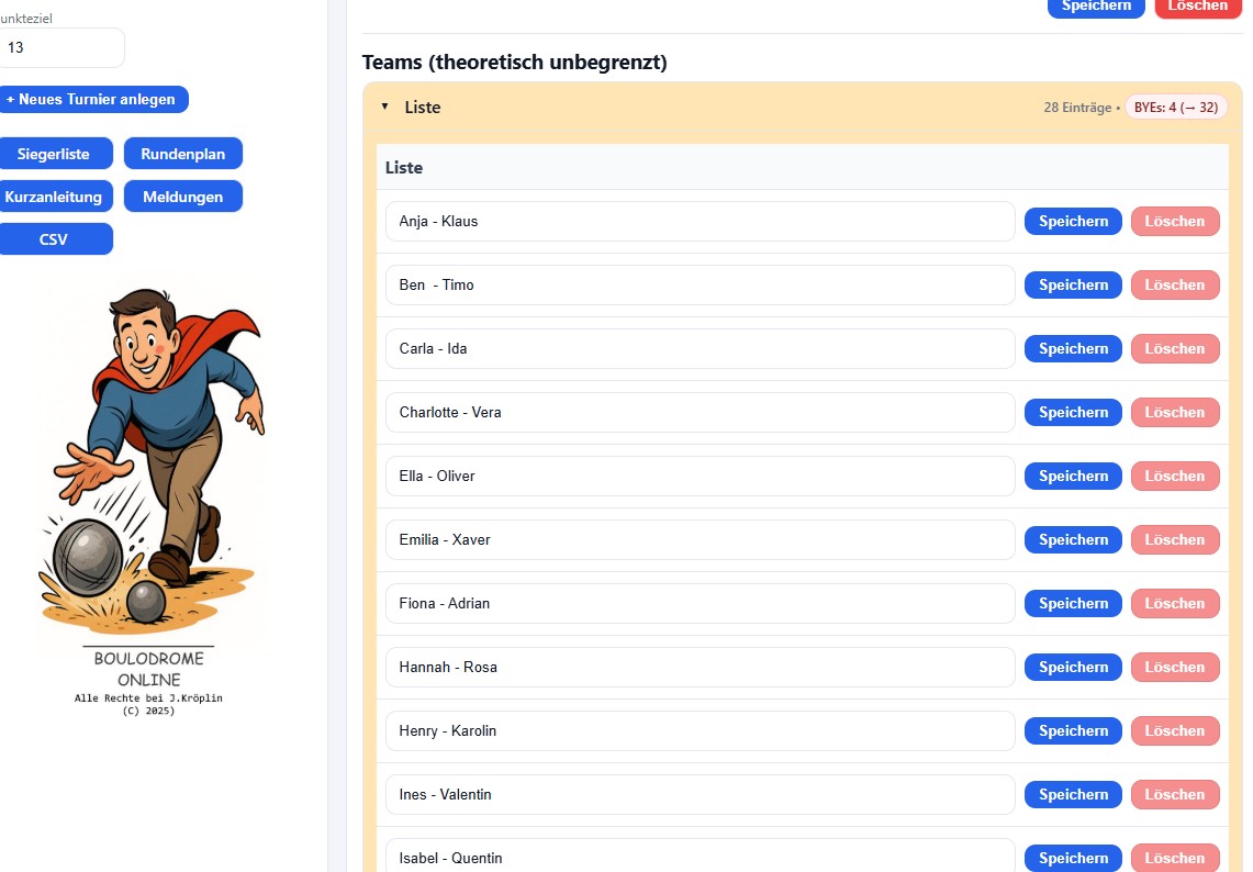 K.o.-System Boule Turnier Bild 4